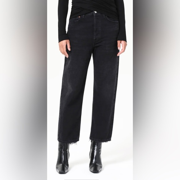 AGOLDE 90'S Crop Mid Rise Straight Leg Jeans - Tar Wash - Size 26 - Picture 15 of 15